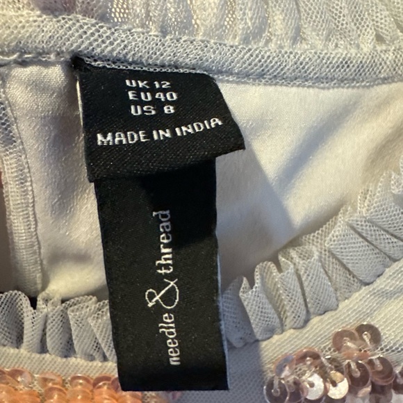 NEEDLE & THREAD Harlequin Rose Sequin-Embellished Tulle Mini Dress | Size 8 - Picture 6 of 9